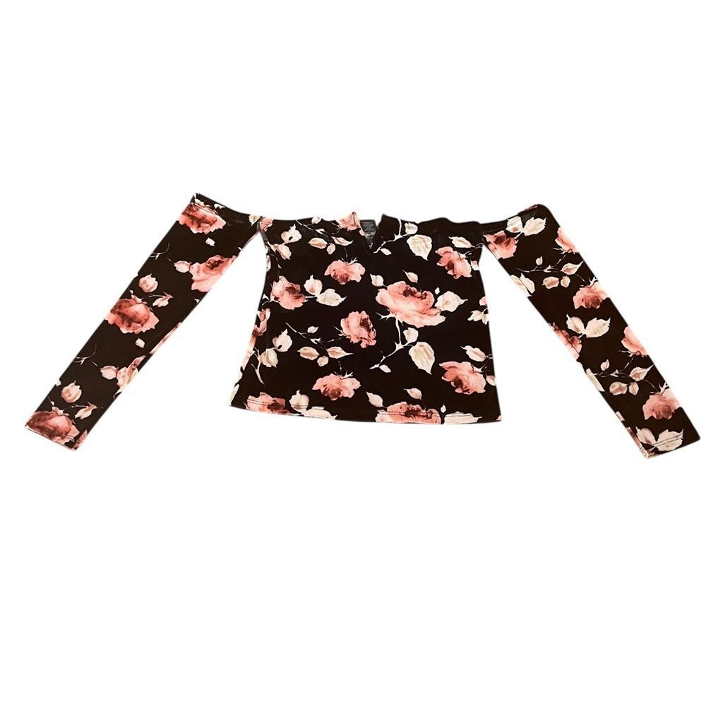 Rue 21 Floral Off-Shoulder Long Sleeve Top, Size M, NWT‎